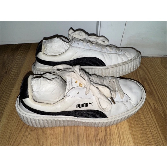 PUMA Fenty x Creeper Sneakers White Leather Black Size 8 - Picture 1 of 5